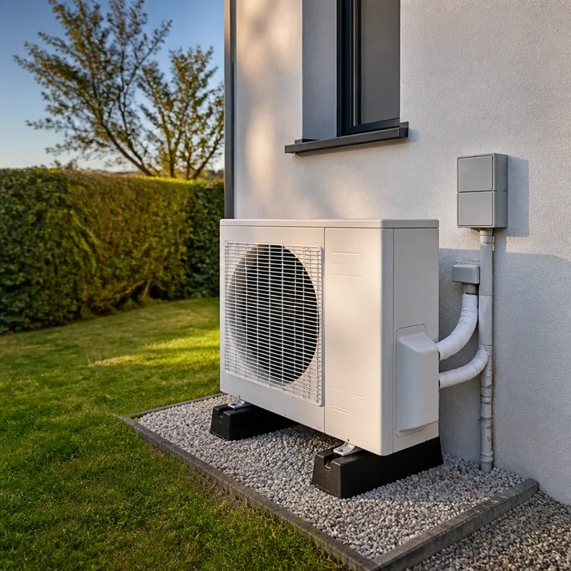 Pompe à chaleur air-eau installée en extérieur par ASD Energie pour chauffer et climatiser le logement